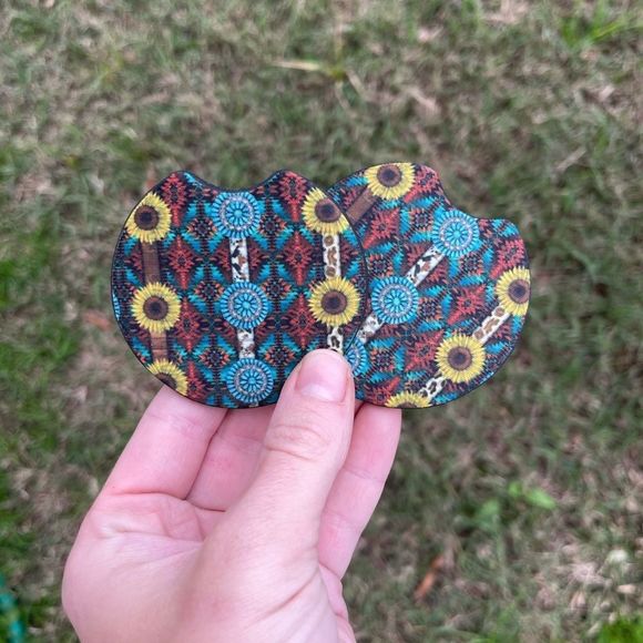 Cowgirl Sunflower Coaster Set | Car Accessories - Picture 2 of 10